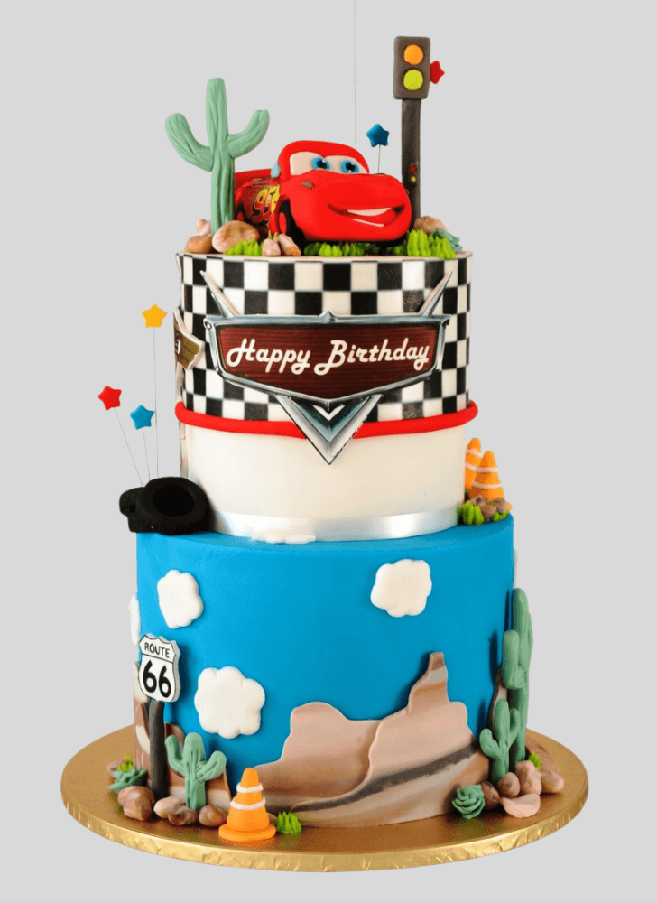 Fascinating Lightning Mcqueen Cake