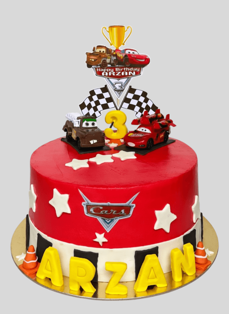 Good Looking Lightning Mcqueen Cake