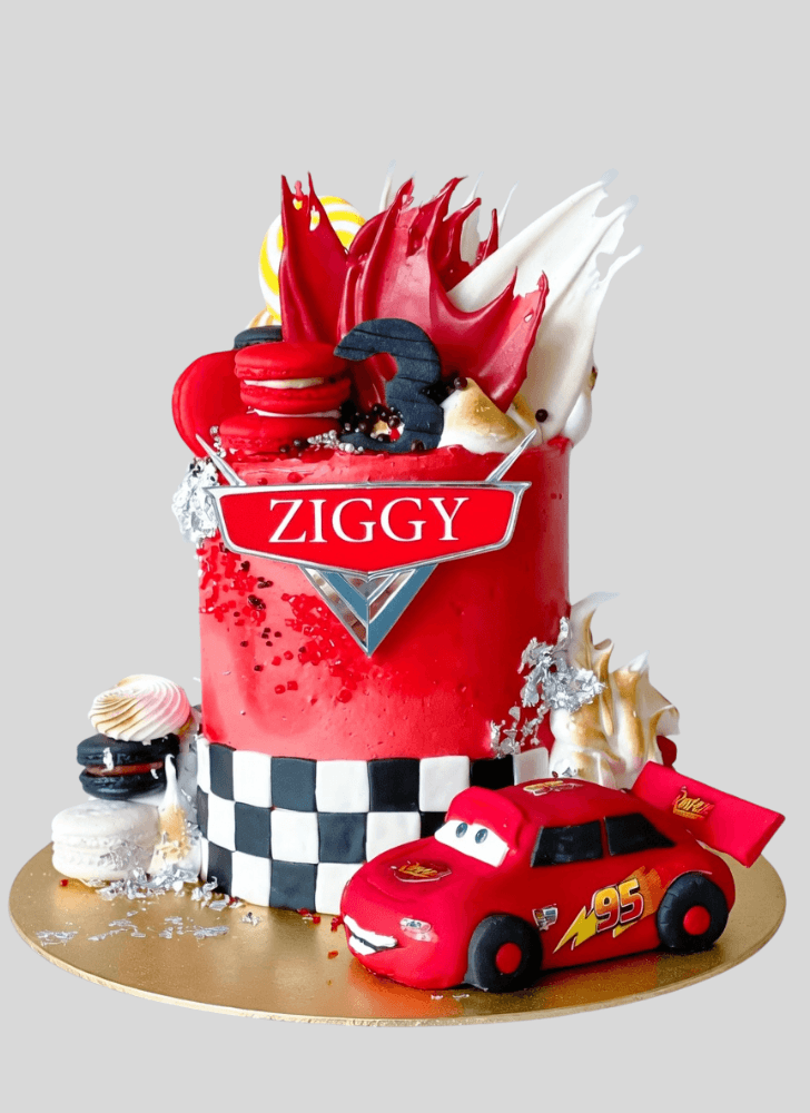 Pleasing Lightning Mcqueen Cake