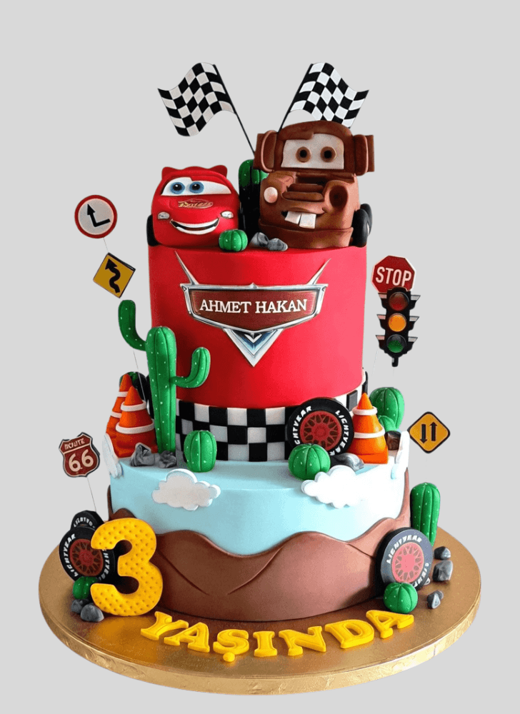Pretty Lightning Mcqueen Cake