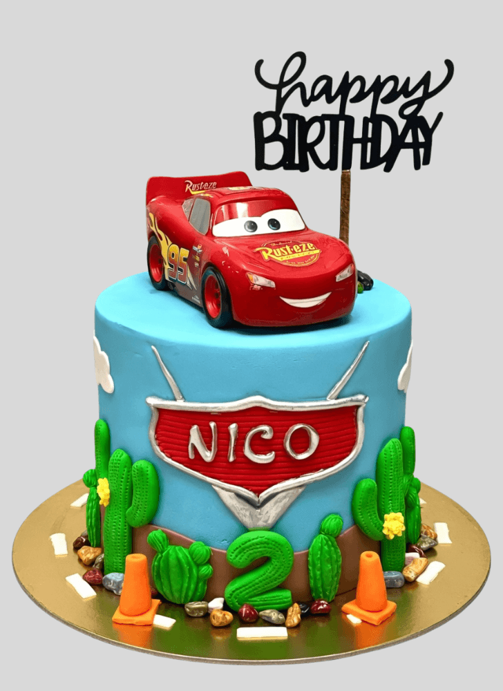 Ravishing Lightning Mcqueen Cake