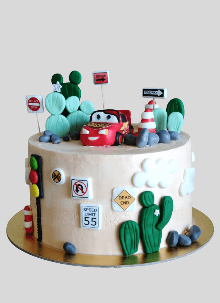Superb Lightning Mcqueen Cake