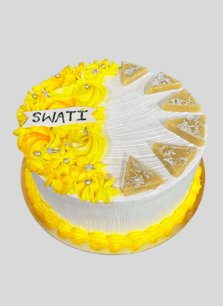 Inviting Kaju Katli Cake
