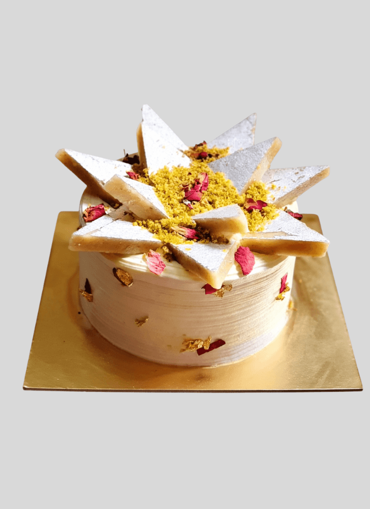 Ravishing Kaju Katli Cake