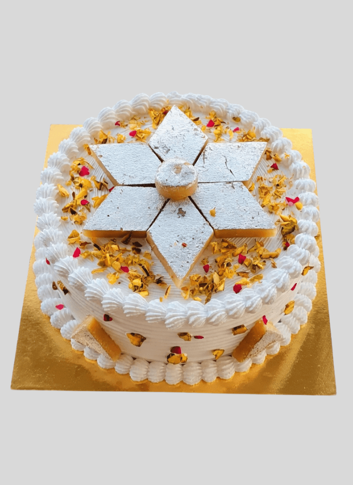 Shapely Kaju Katli Cake