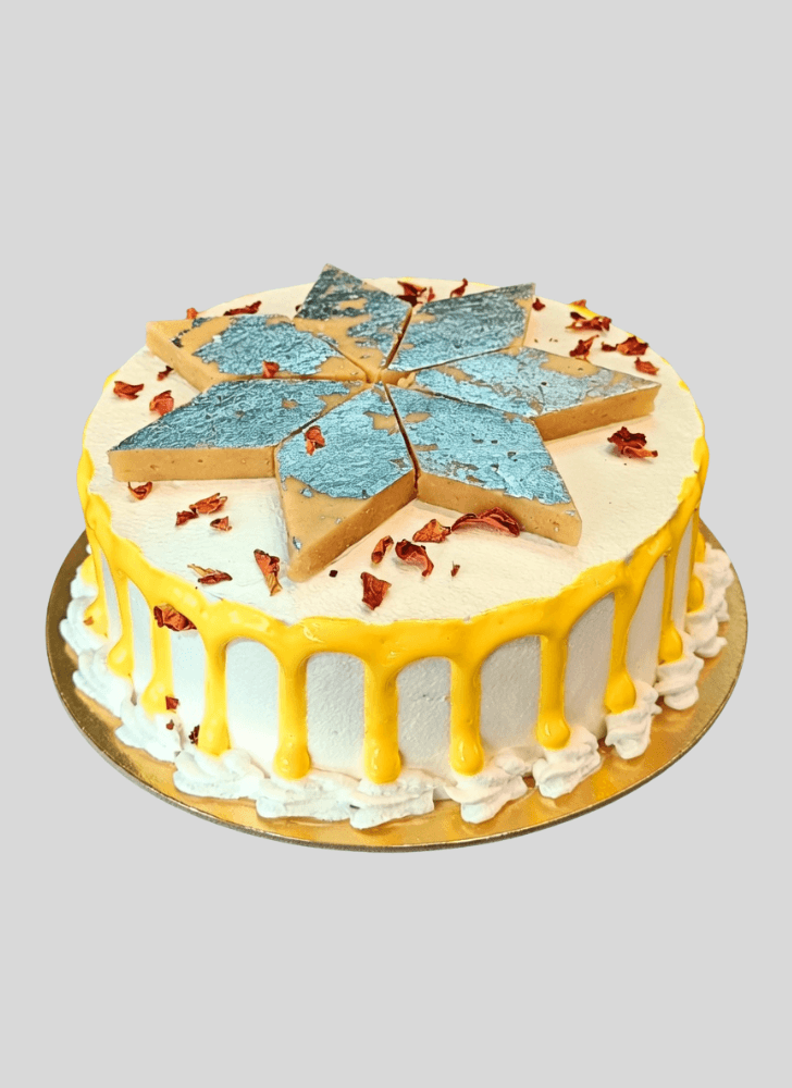 Slightly Kaju Katli Cake