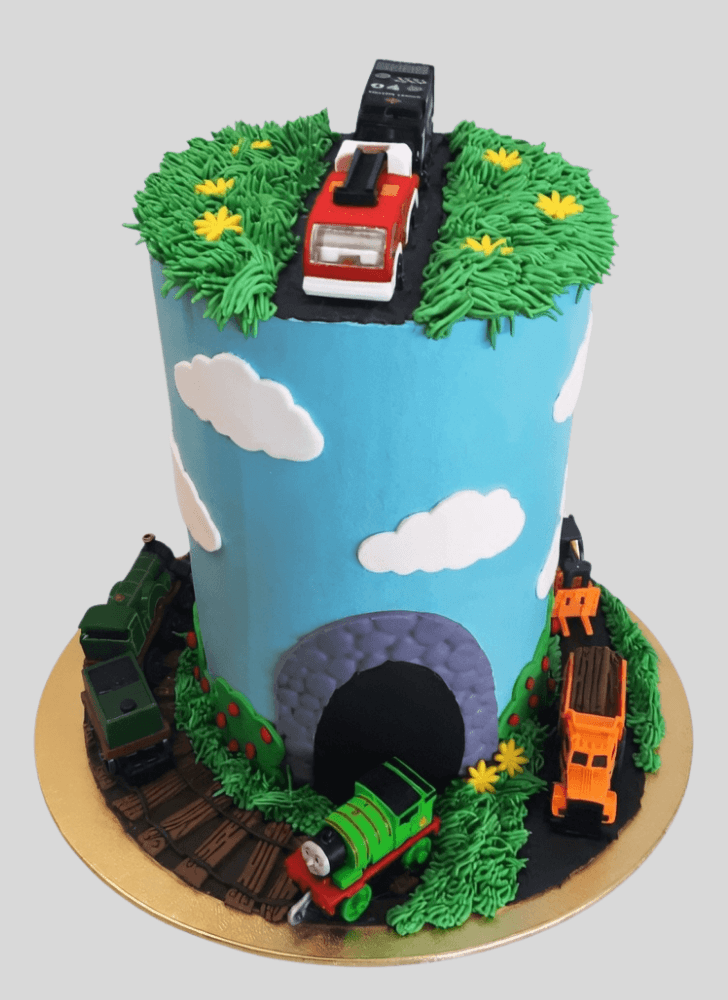 Pretty Train Cake