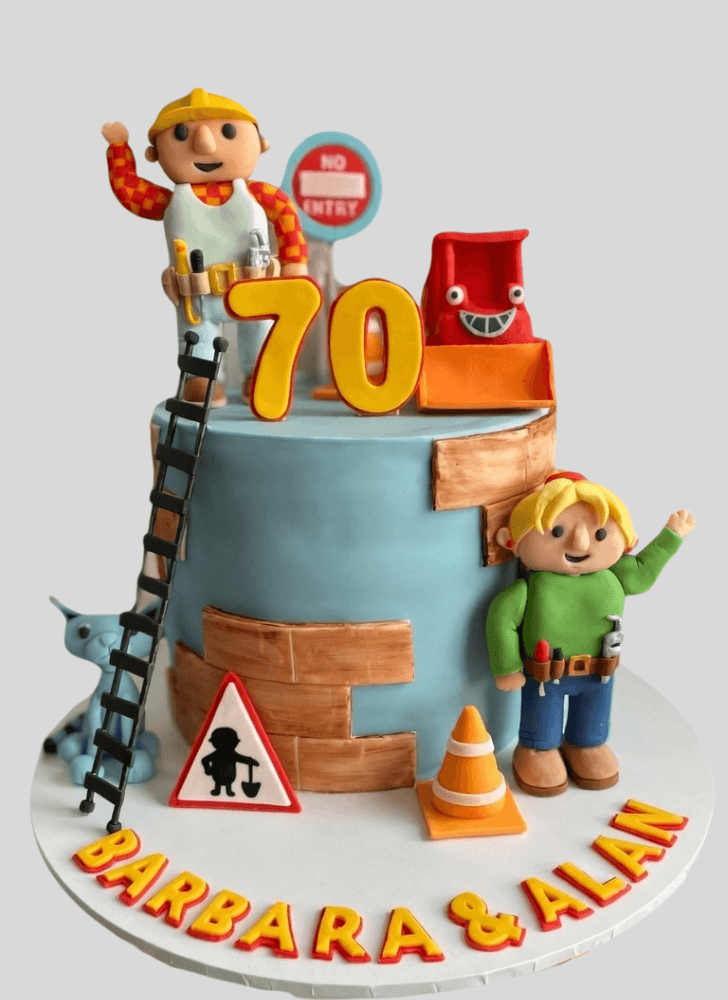 Delicate Bob The Builder Cake
