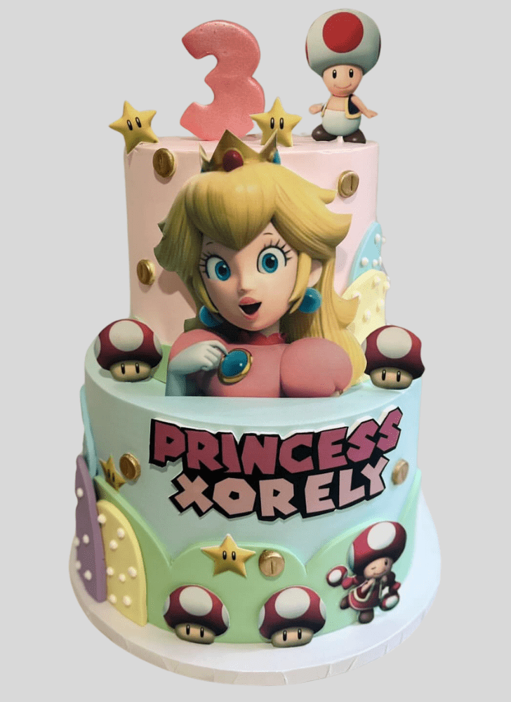 Dazzling Princess Peach Cake