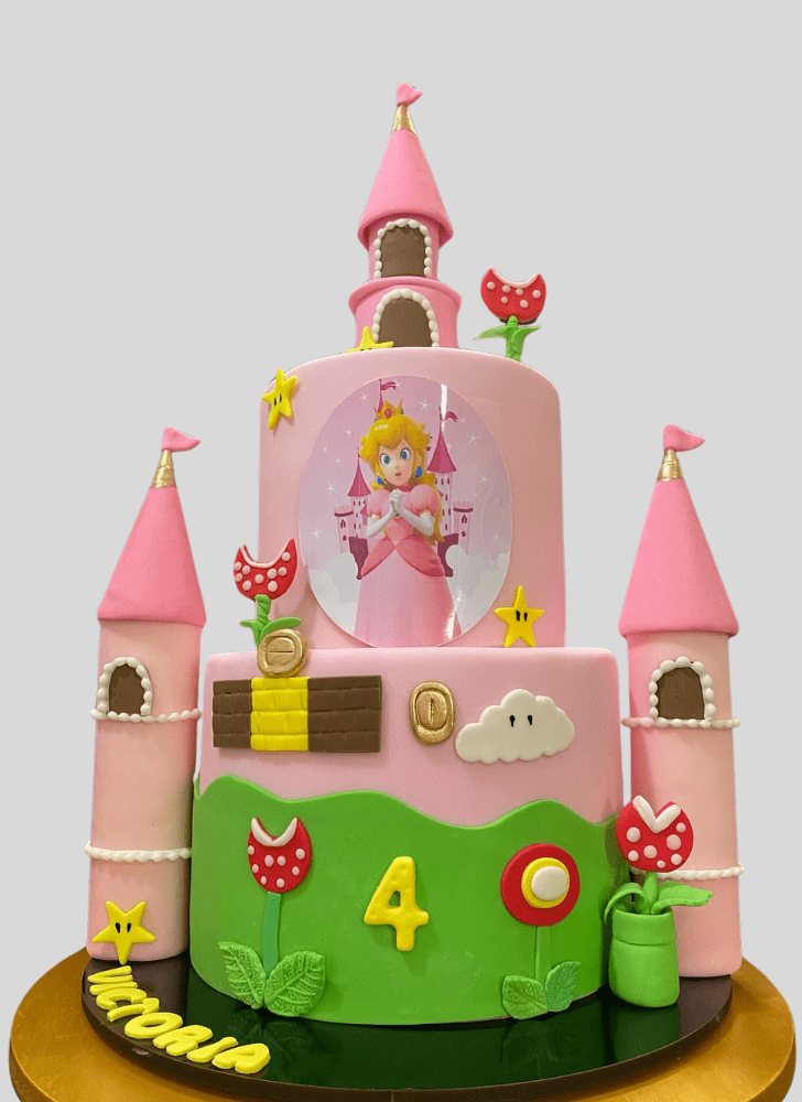 Elegant Princess Peach Cake