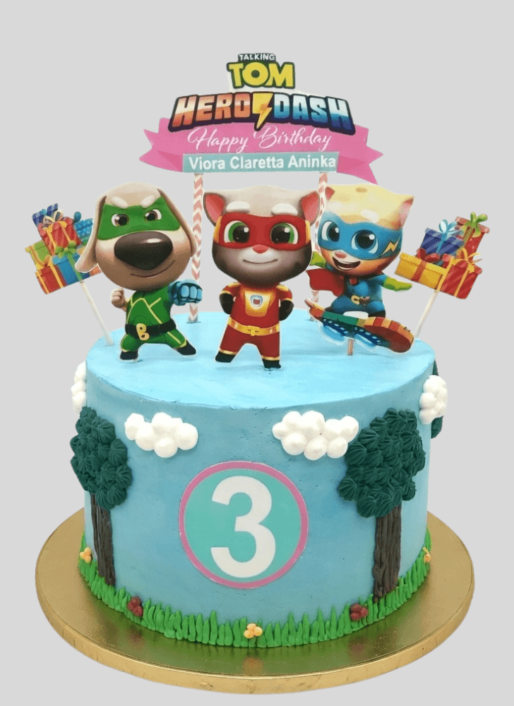 Lovely Talking Tom Cake Design