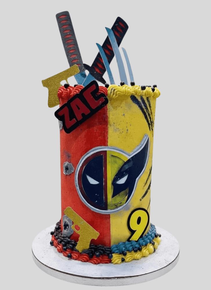 Charming Deadpool and Wolverine Cake