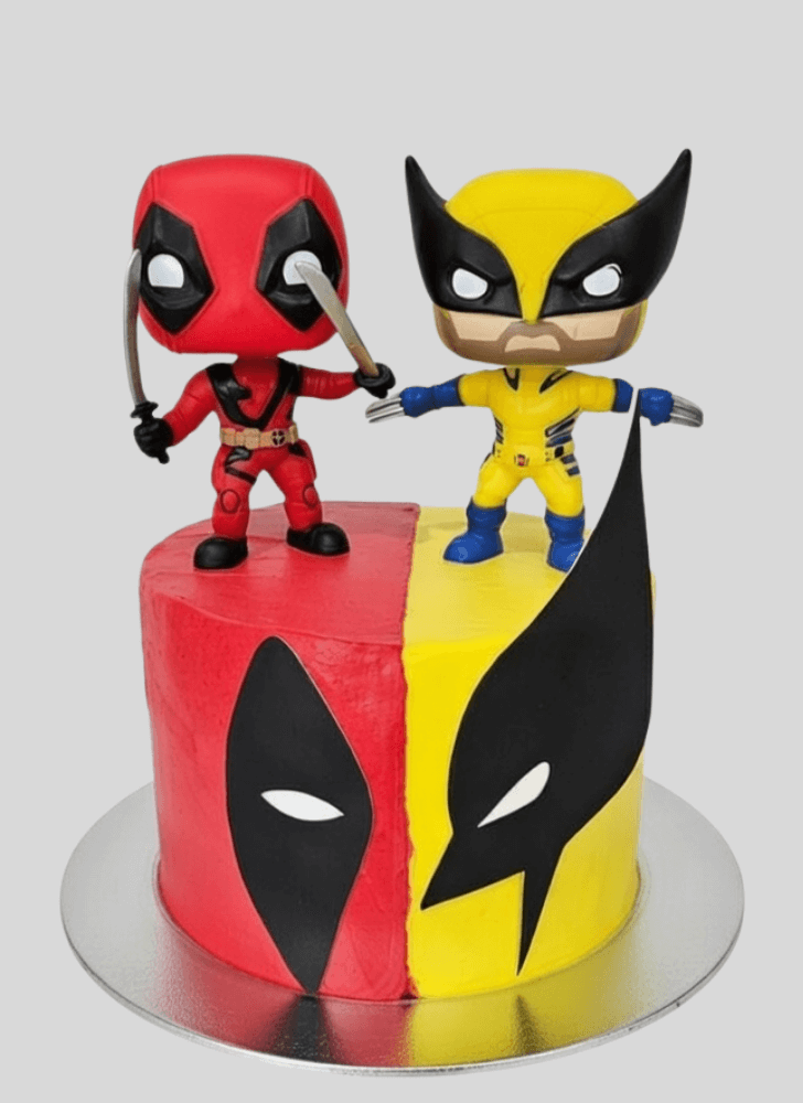 Pretty Deadpool and Wolverine Cake