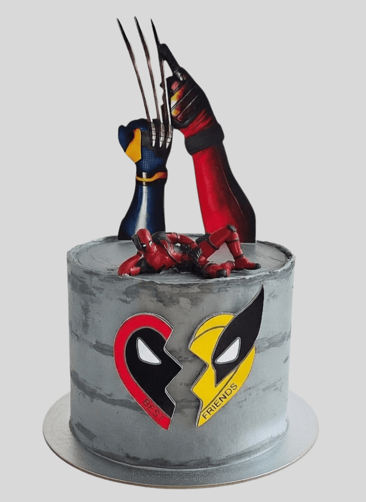 Superb Deadpool and Wolverine Cake