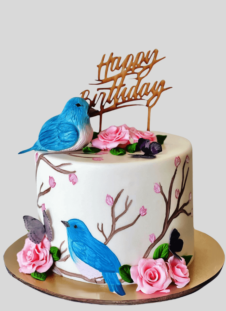 Dazzling Blue Bird Cake