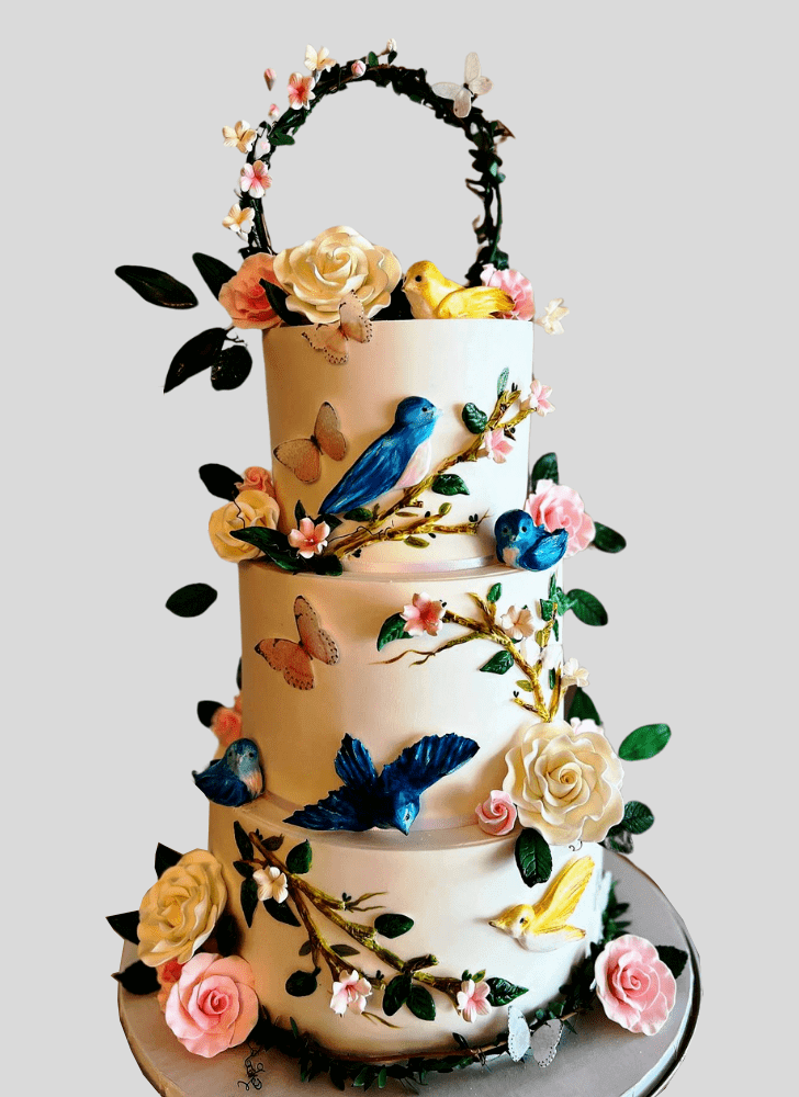 Delicate Blue Bird Cake