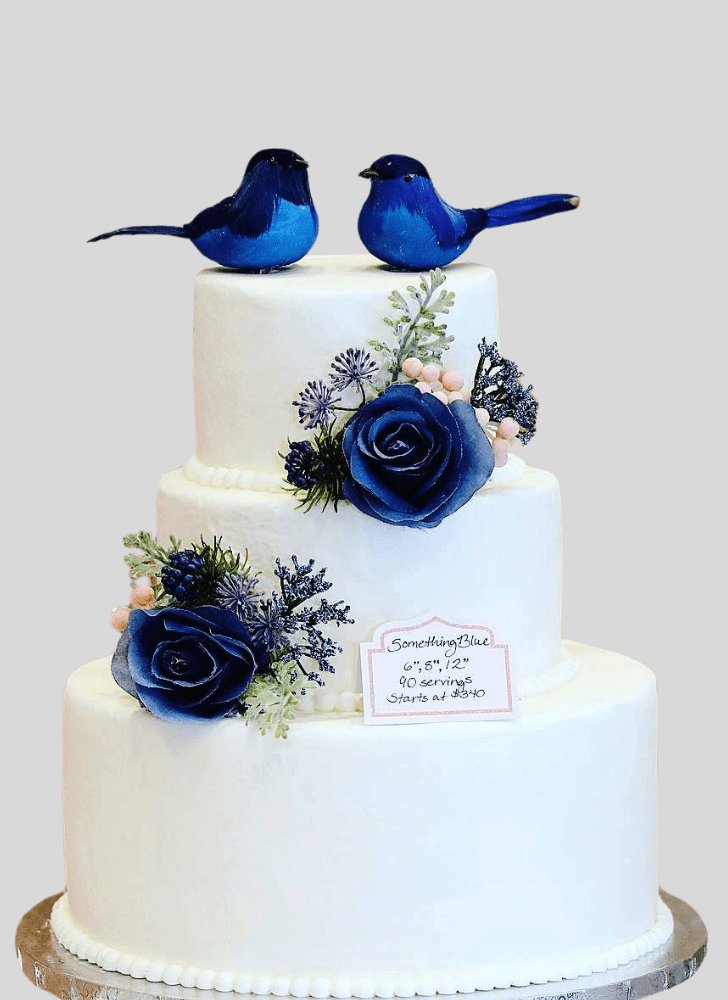 Elegant Blue Bird Cake