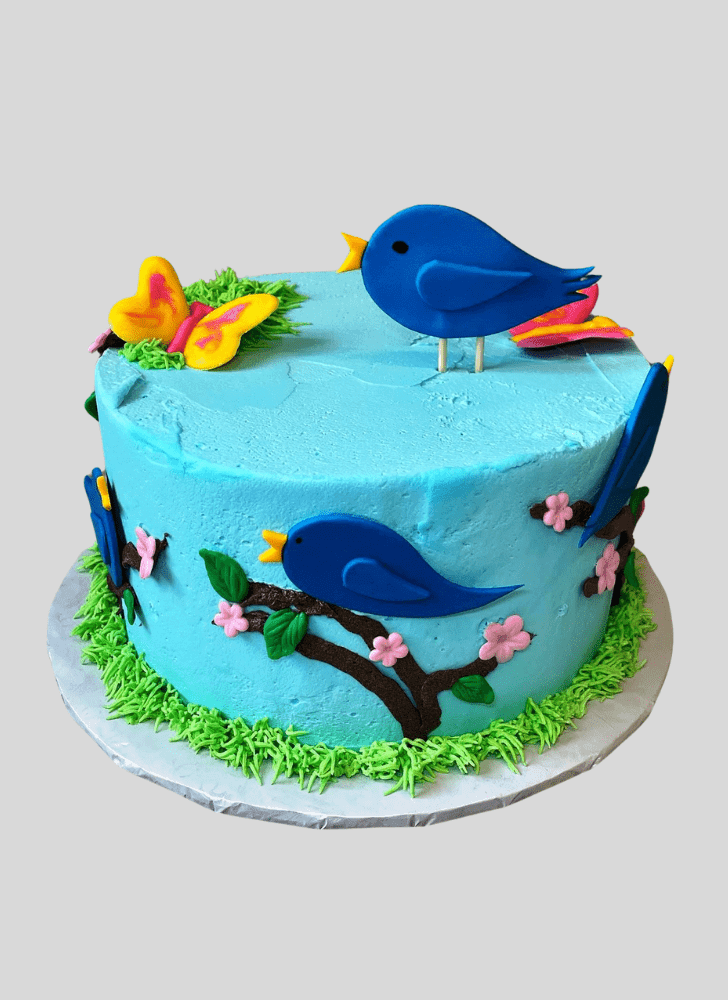 Pretty Blue Bird Cake