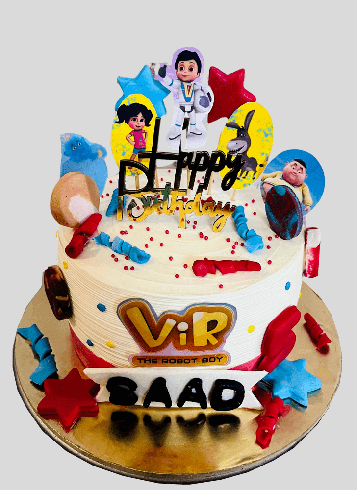 Adorable Vir The Robot Boy Cake