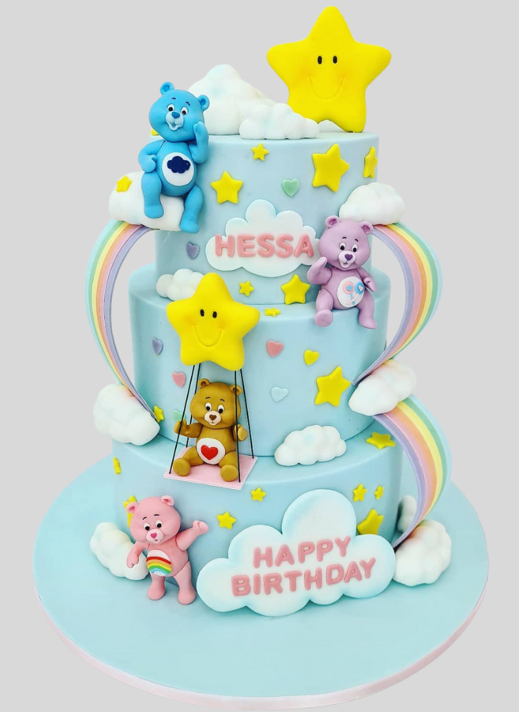 Delicate Care Bears Cake