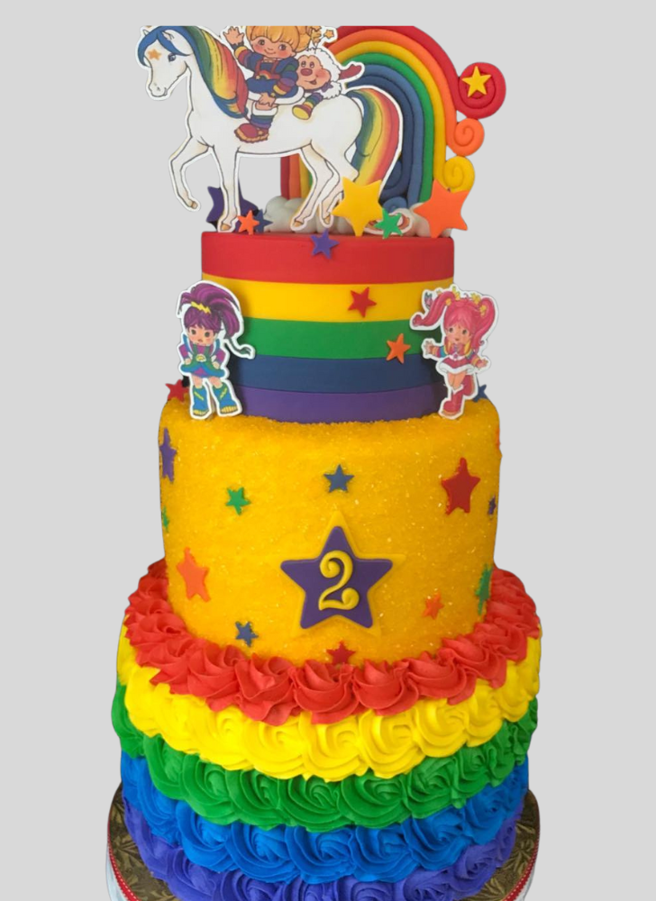 Elegant Rainbow Brite Cake