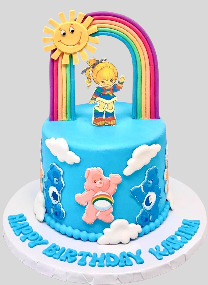 Inviting Rainbow Brite Cake