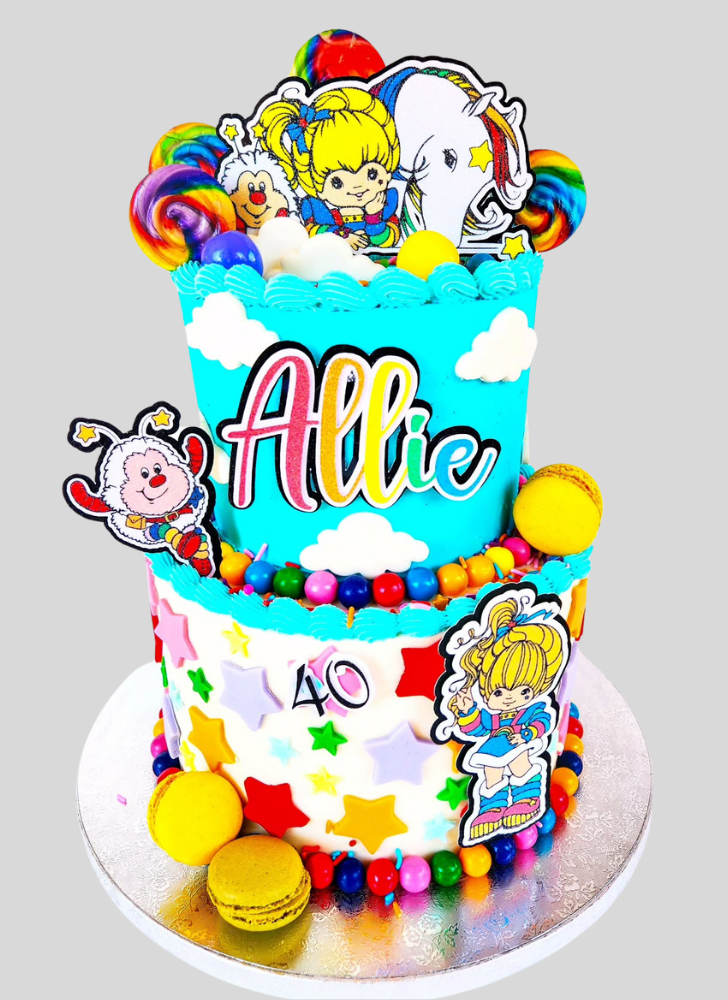 Lovely Rainbow Brite Cake Design