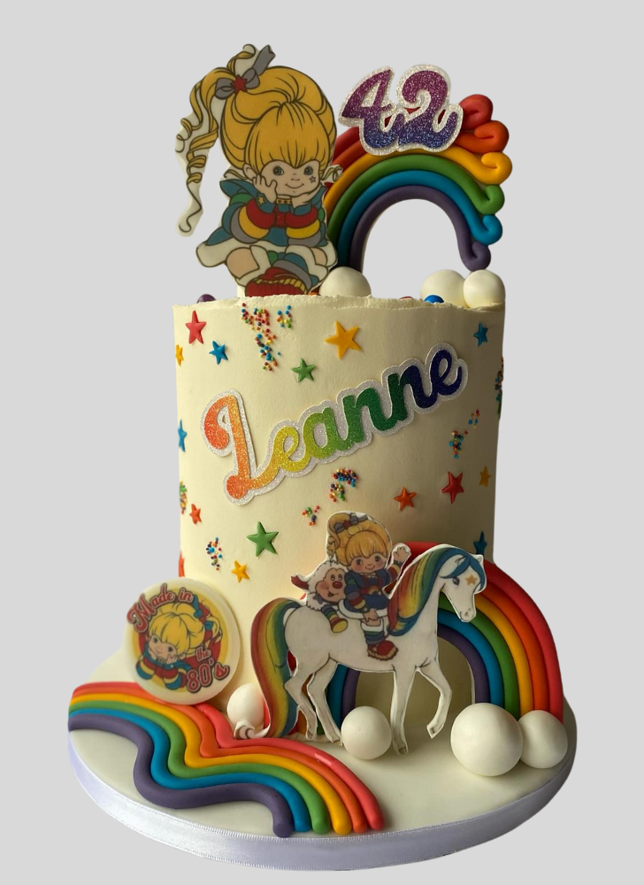 Radiant Rainbow Brite Cake