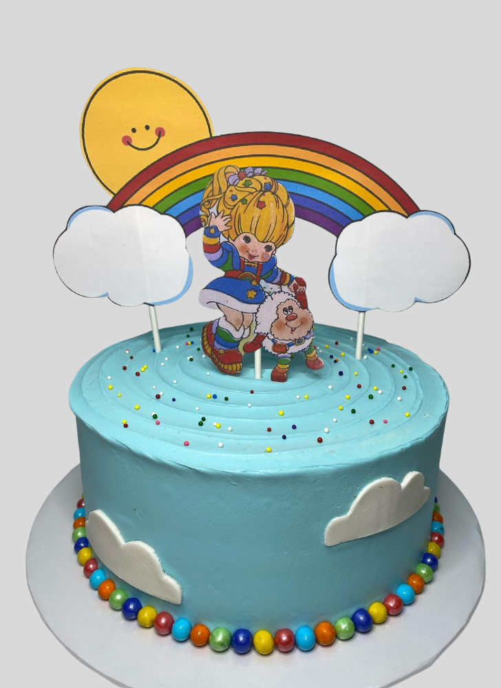 Shapely Rainbow Brite Cake