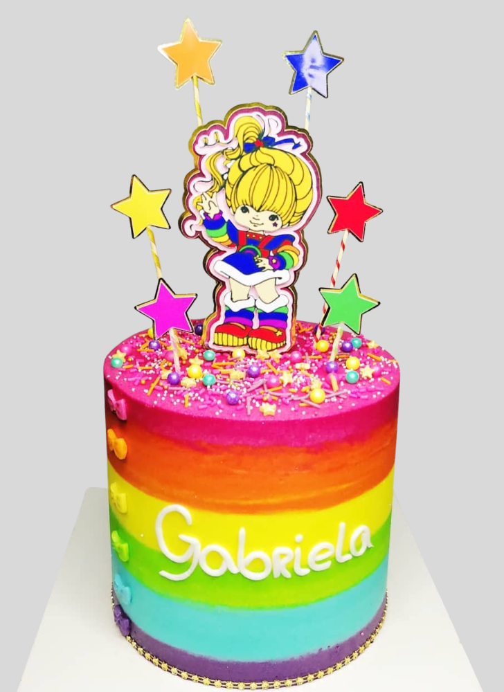 Slightly Rainbow Brite Cake