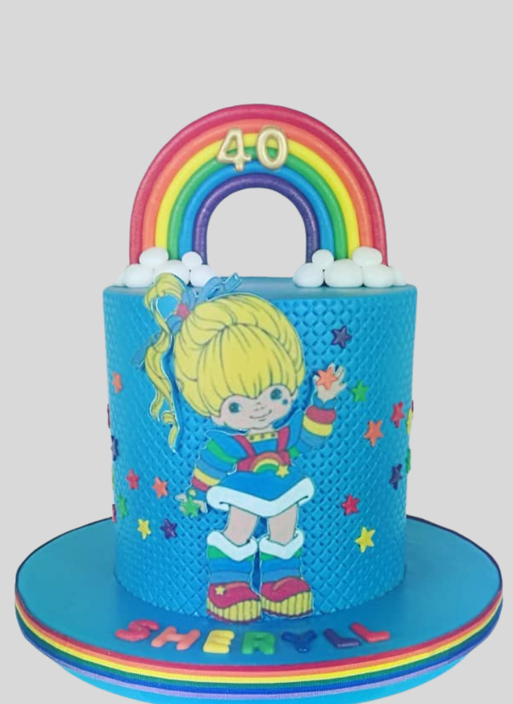 Wonderful Rainbow Brite Cake Design