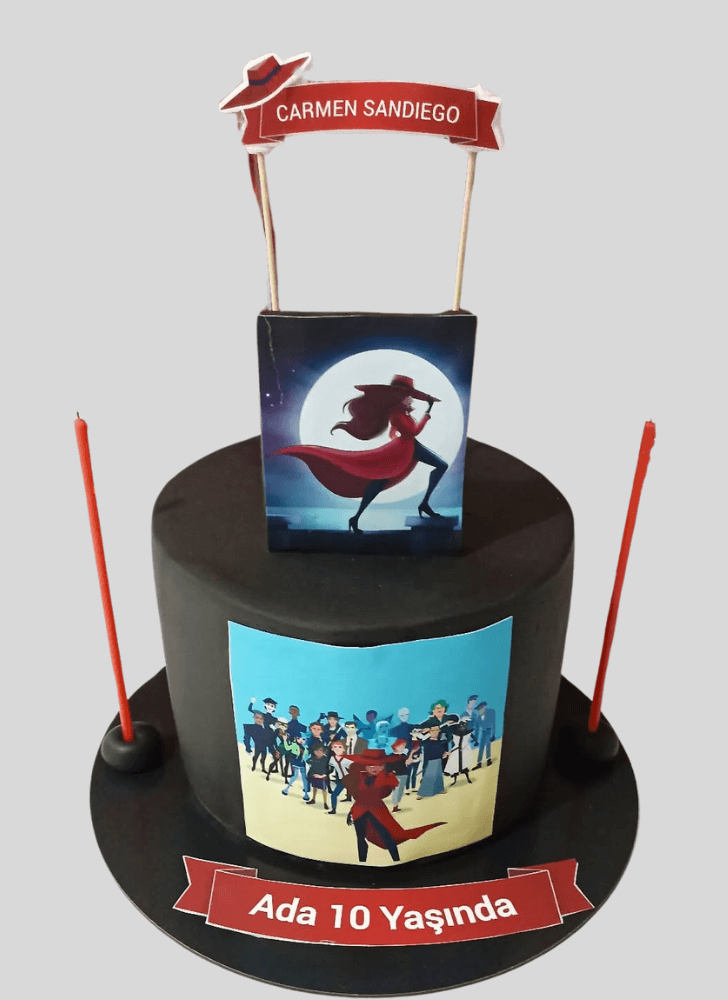 Captivating Carmen Sandiego Cake