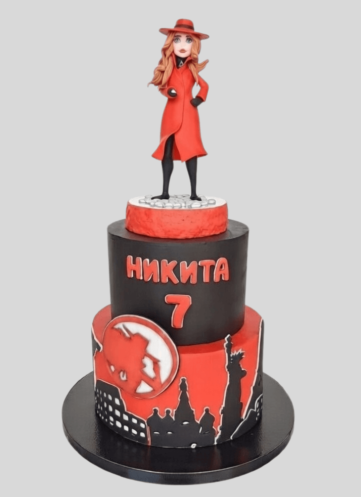 Inviting Carmen Sandiego Cake