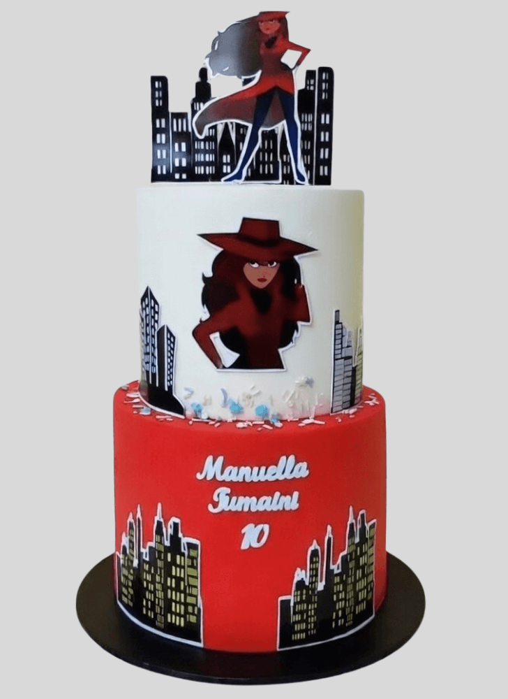 Resplendent Carmen Sandiego Cake