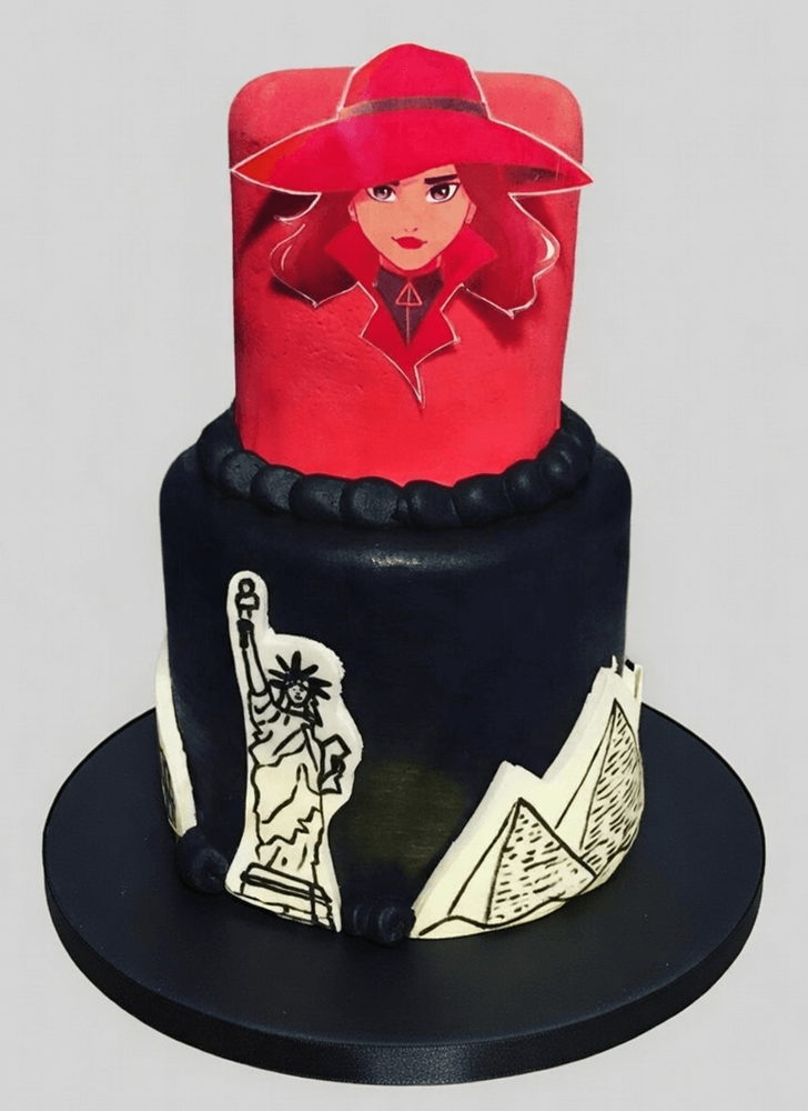 Shapely Carmen Sandiego Cake