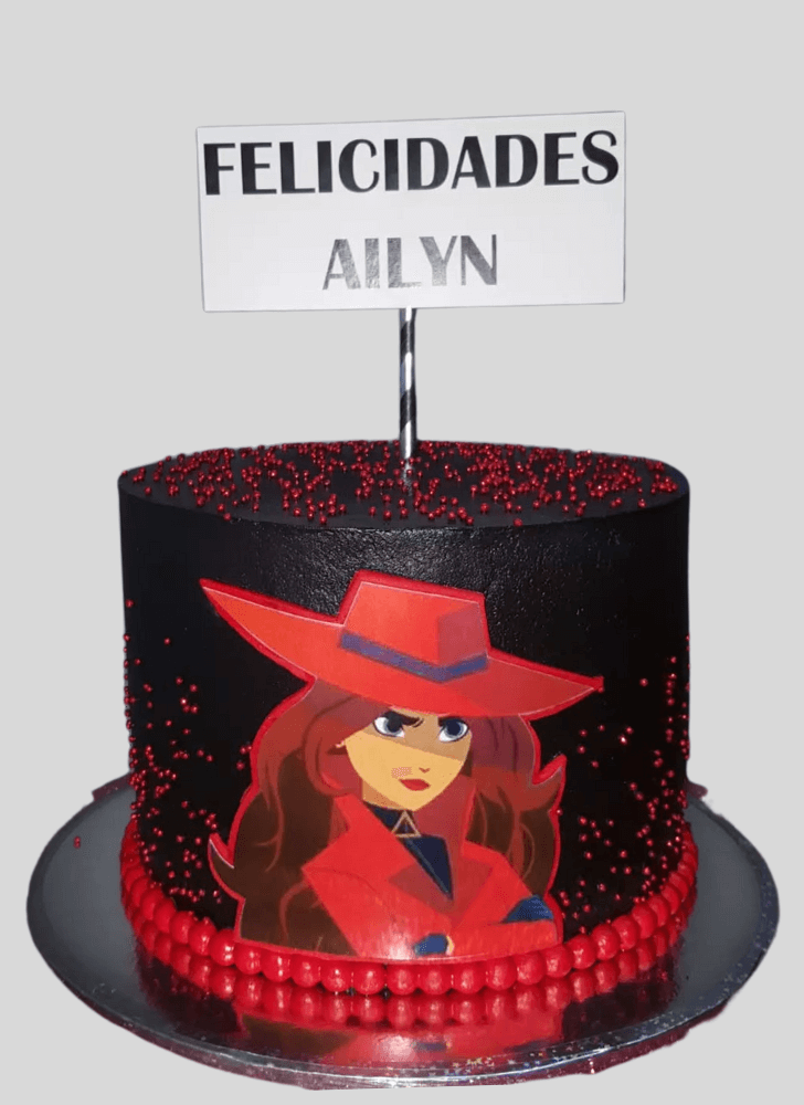 Slightly Carmen Sandiego Cake