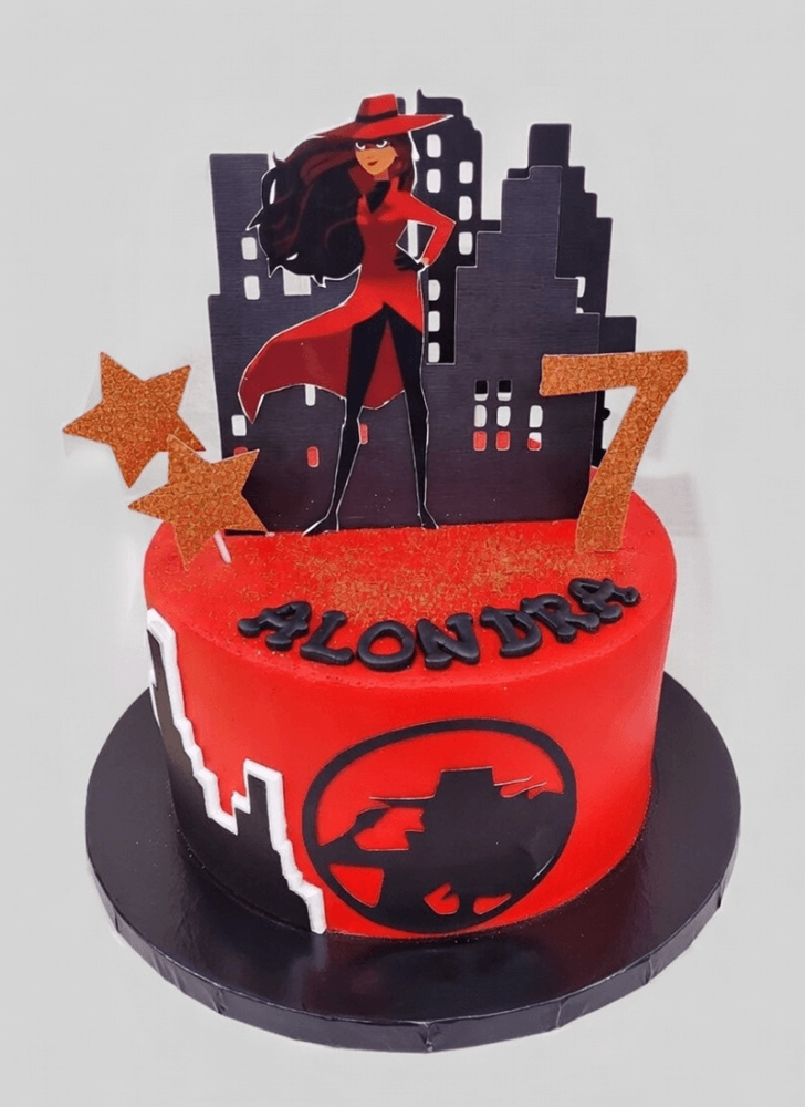 Stunning Carmen Sandiego Cake