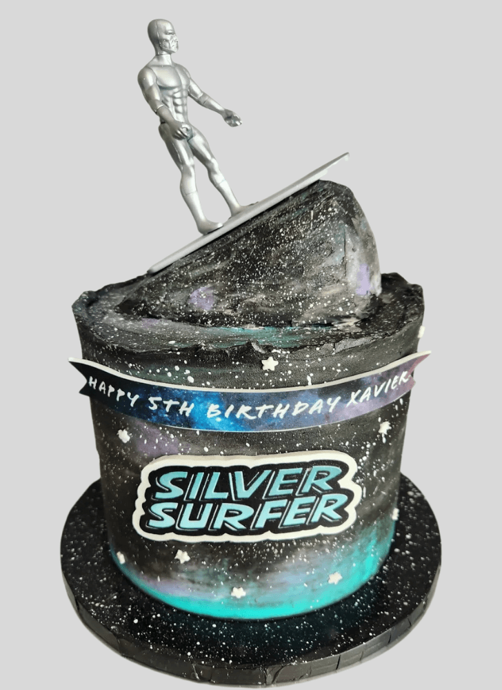 Admirable Silver Surfer Cake Design