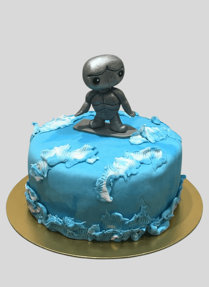 Alluring Silver Surfer Cake