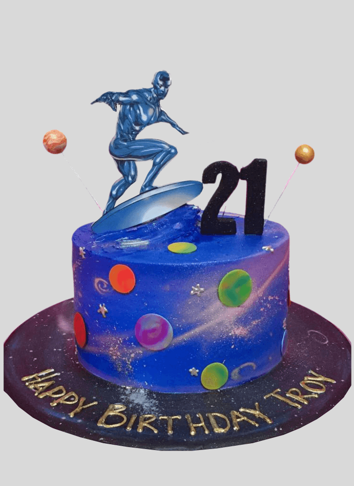 Captivating Silver Surfer Cake