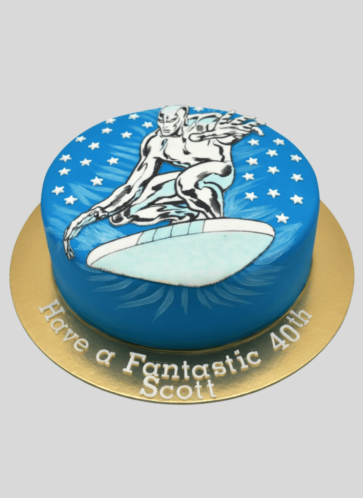 Classy Silver Surfer Cake
