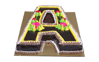 A Alphabet Cake Design