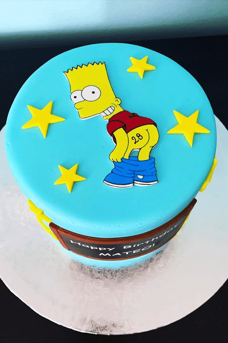 Alluring Bart Simpson Cake