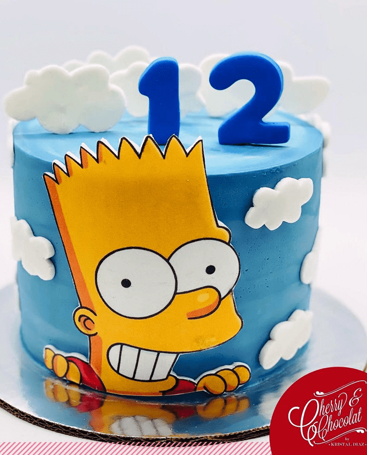 Pleasing Bart Simpson Cake