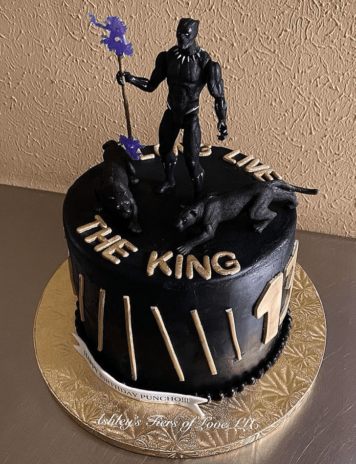 Angelic Black Panther Cake