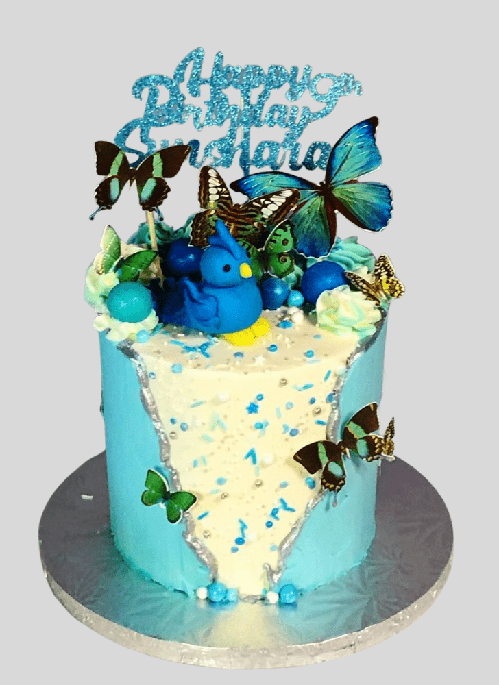 Captivating Blue Bird Cake