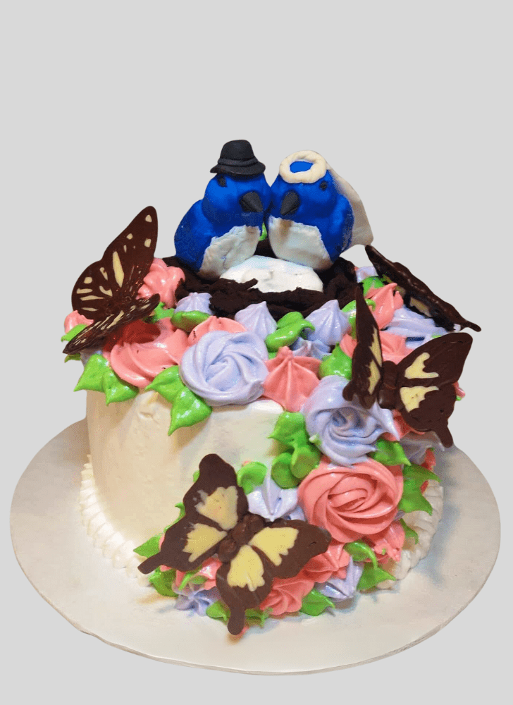 Charming Blue Bird Cake