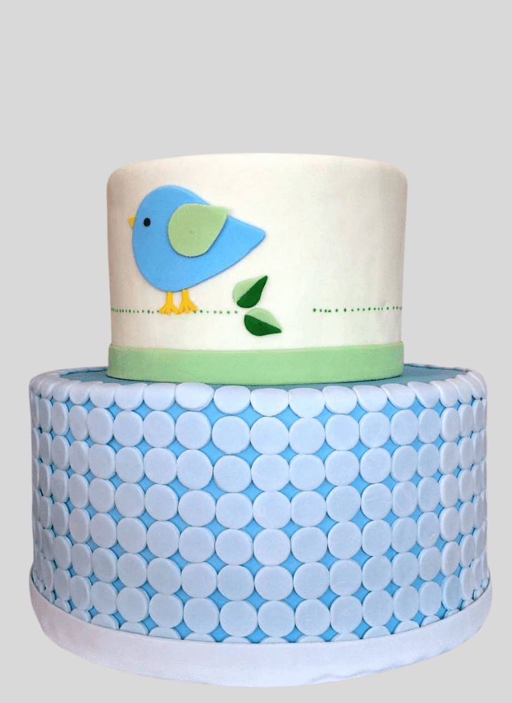 Delicate Blue Bird Cake