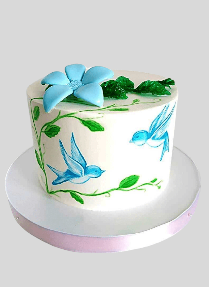 Shapely Blue Bird Cake