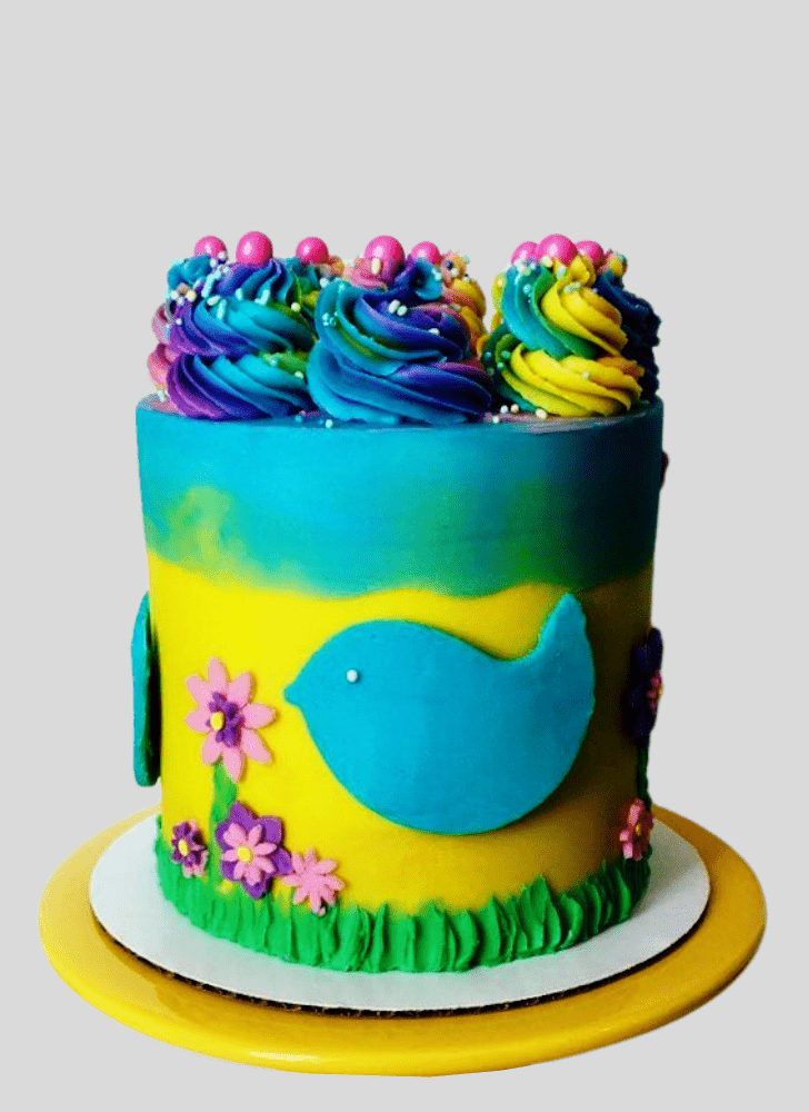 Splendid Blue Bird Cake